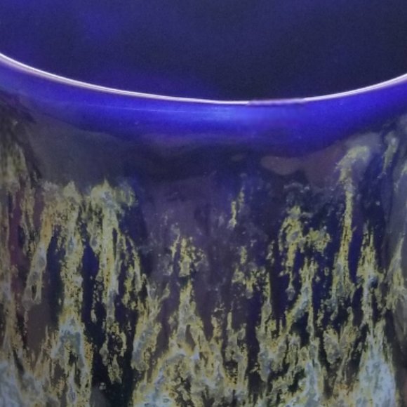 Doug Wylie Whale Tail Set-2 Wine/Water Handmade Goblet Blue/Grey Drip Pottery - Picture 10 of 15